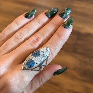 Elegant Silver and Blue Stone Ring